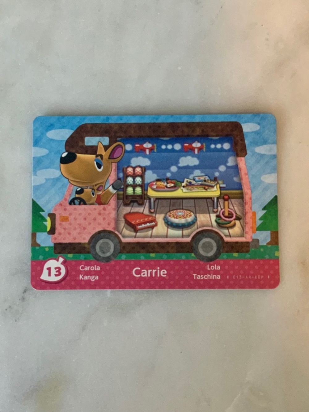 Carrie 13 Animal Crossing Welcome Home Amiibo card RV series mint new unscanned